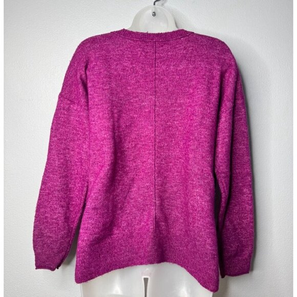 Lucky Brand Womens V-Neck Long Sleeve Pullover Casual Sweater Size SP Magenta - Picture 2 of 8